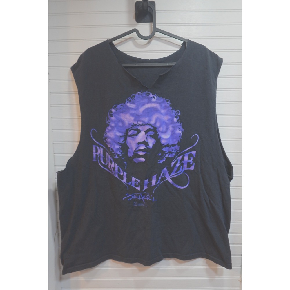 Vintage Jimi Hendrix Purple Haze Cutoff Tshirt Men's XL Thrashed Distressed 2007